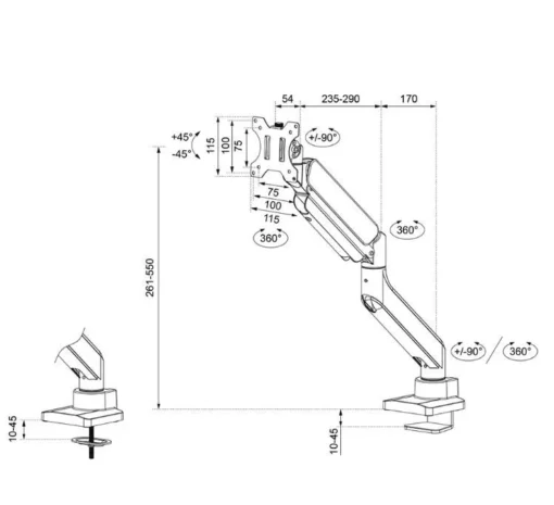 Neomounts Uchwyt DS70PLUS-450BL1 17-49 cali/1-18kg/75x100mm - Image 2