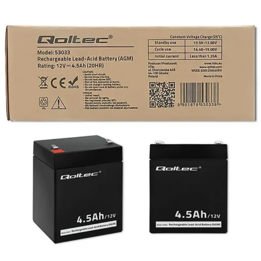 Qoltec Battery AGM 12V 4.5Ah max.1.35A - Image 5