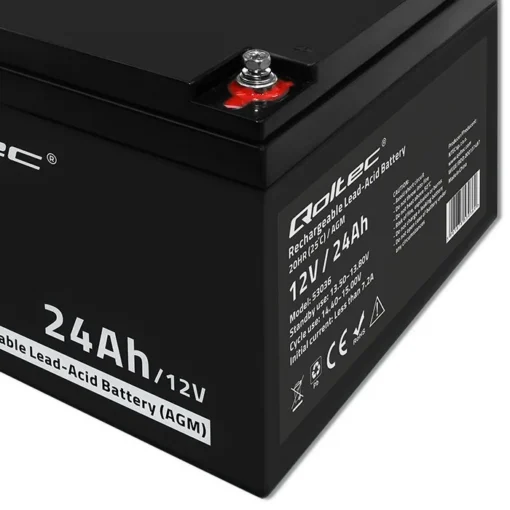 Qoltec Battery AGM 12V 24Ah max. 7.2A - Image 3