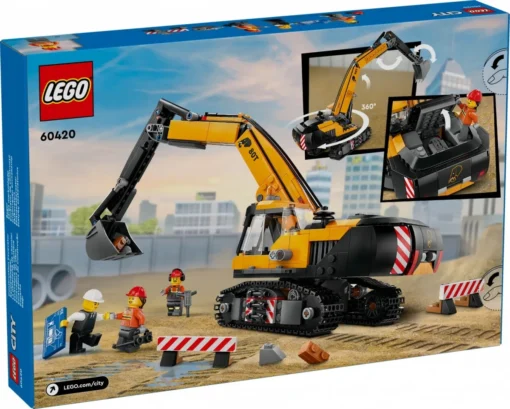 LEGO LEGO City 60420 Yellow Construction Excavator - Image 3