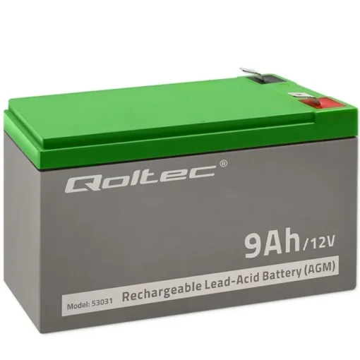 Qoltec Gel battery | 12V | 9Ah | Max.90A | AGM