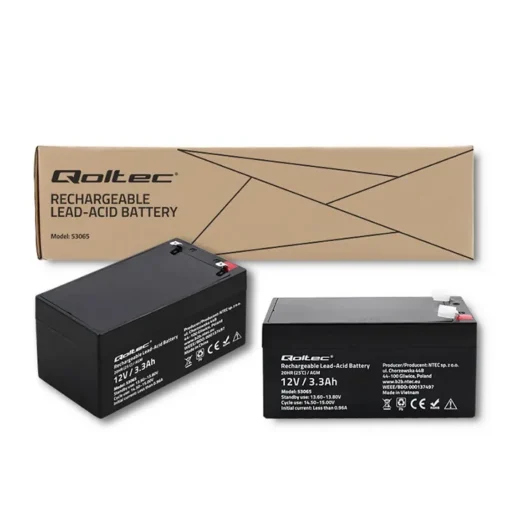 Qoltec AGM battery 12V 3.3Ah, max. 49.5A - Image 5