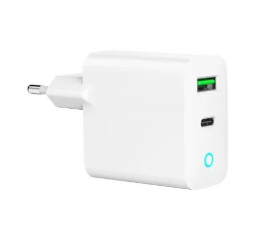 Gembird USB-A/USB-C Charger LED 20W PD QC3.0 White - Image 4