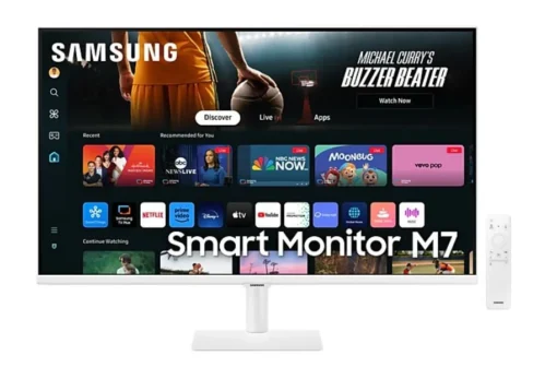 Samsung Monitor 32 inch SMART M70D VA 3840x2160 UHD 16:9 2xHDMI 3xUSB 2.0 1xUSB-C (65W) 4ms 60Hz WiFi/BT głośniki płaski biały