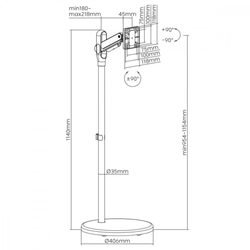 Maclean Mobile Monitor or TV stand 17-35 MC970B - Image 2