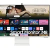 Samsung Monitor 32 inch SMART M80D VA 3840x2160 UHD 16:9 1xHDMI 1xUSB-C (65W) 2xUSB 2.0 4ms WiFi/BT HAS+PIV Webcam speakers flat White