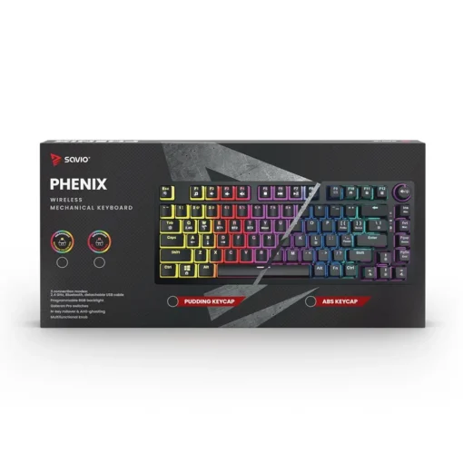 Savio Wireles Keyboard Phenix ABS Yellow - Image 5