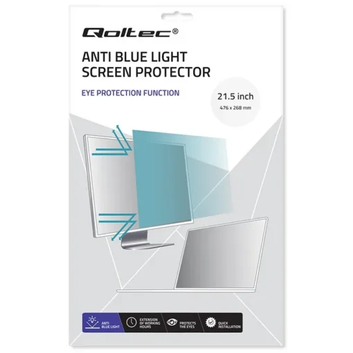 Qoltec Anti Blue Light Filter 21.5 inches | 16:9 | Eye protection | Anti Glare | Matte | for monitor - Image 3