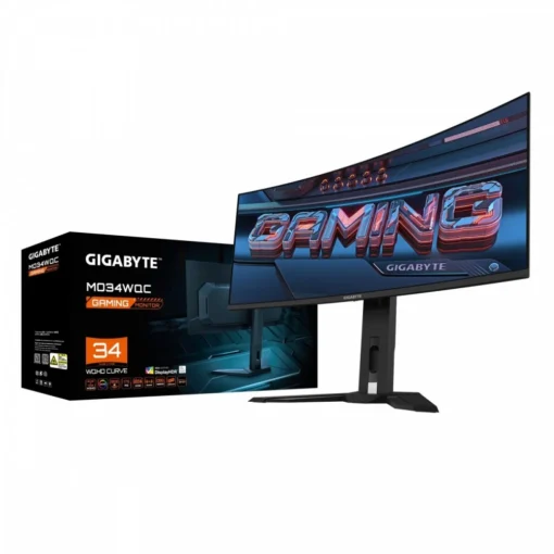 Gigabyte Monitor 34 inches MO34WQC OLED WQHD 175Hz 2xHDMI DP USB-C SPEAKER - Image 4