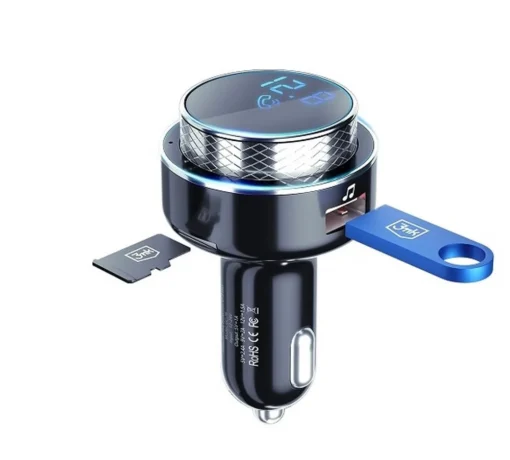 3MK Car charger transmitter 2xUSB-A+TF card +blueto - Image 3