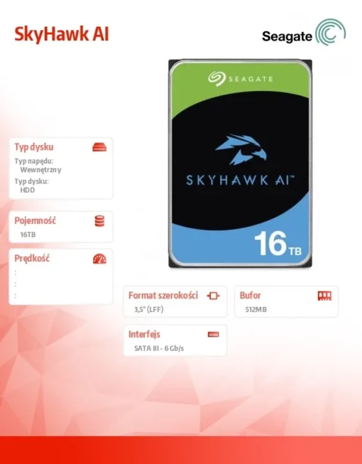 Seagate Hard drive SkyHawk AI 16TB 3,5 inches 512MB - Image 4