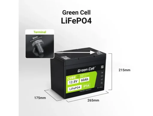 Green Cell Accumulator CUBE LiFePO4 60Ah 12V/12.8V 768Wh - Image 2