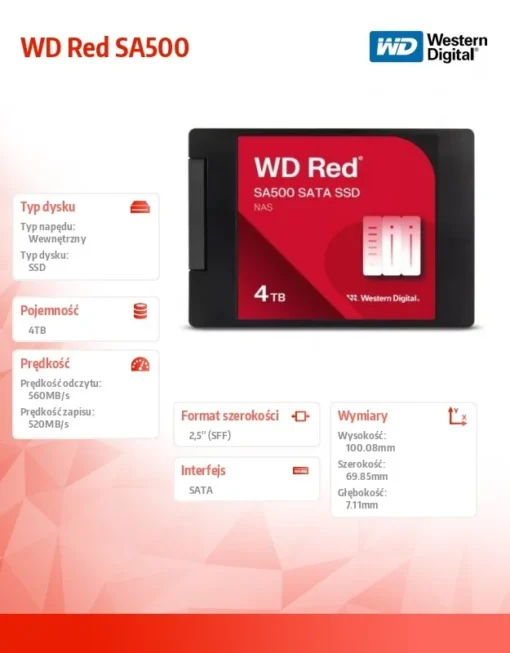 Western Digital SSD диск Red SSD 4TB SATA 2,5 WDS400T2R0A - Image 3