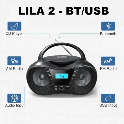 Eltra Radio player CD LILA2 USB/BT black - Image 3