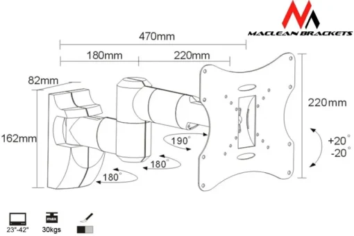 Maclean MC-503S LCD Bracket - Image 2