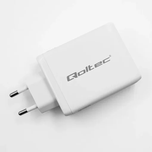 Qoltec GaN 100W charger,5V 20V 1.5A 3A,2xUSBC PD,1xUSB - Image 2