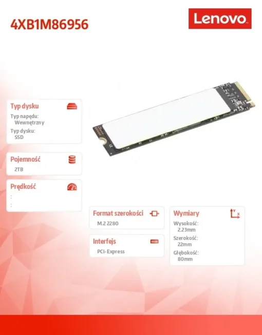 Lenovo SSD 2TB Performance PCIe Gen4 M.2 2280 4XB1M86956 - Image 2