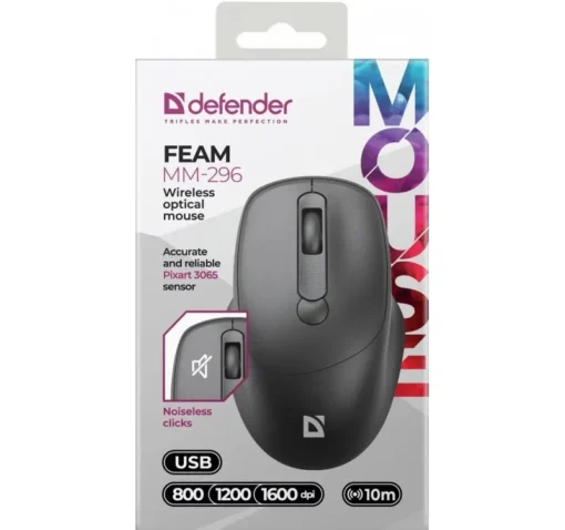 Defender WIRELESS MOUSE SILENT C LICK FEAM BLACK - Image 3