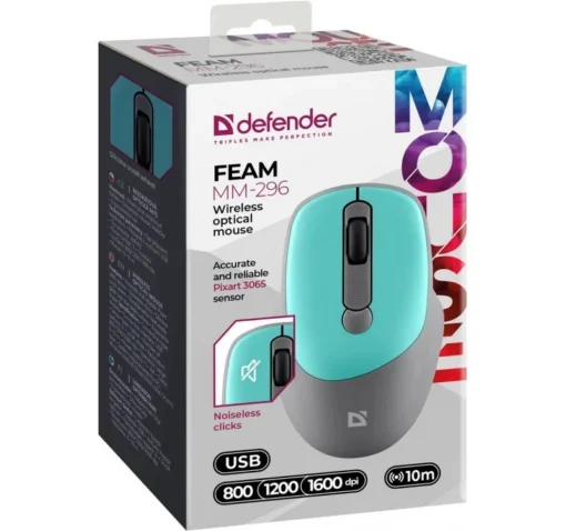 Defender WIRELESS MOUSE SILENT C LICK FEAM MINT - Image 3