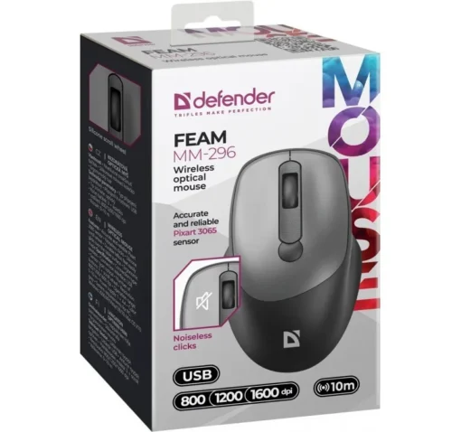 Defender WIRELESS MOUSE SILENT C LICK FEAM GREY - Image 3