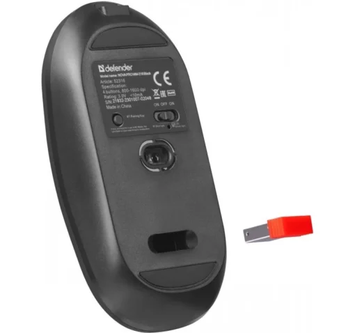 Defender WIRELESS MOUSE NOWAPRO MM-316 RF BLACK - Image 5