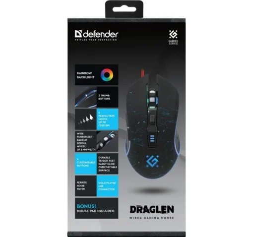 Defender WIRED GAMING MOUSE DRAG LEN GM-907 - Image 2