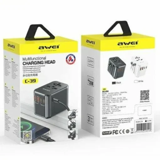 AWEI Travel GaN Charger 35W 4in1 US/AU/EU/UK C-39 - Image 2