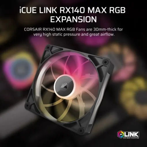 Corsair iCUE LINK RX140 MAX RGB 140mm Single Fan - Image 2