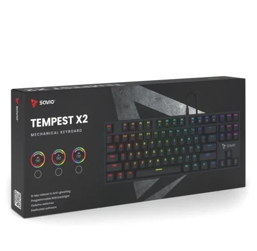 Savio Keyboard RGB Tempest X2 Outemu Brown - Image 5