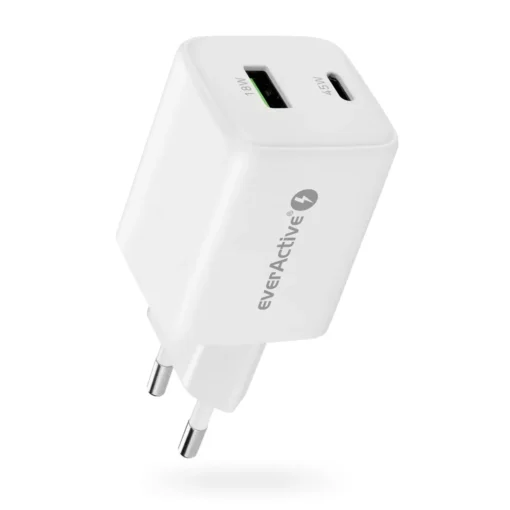 everActive PHONE CHARGER GAN 1X US B, 1X USB-C 45W WHITE - Image 3