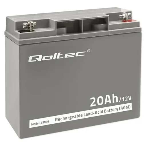 Qoltec AGM battery 12V 20Ah, max. 300A