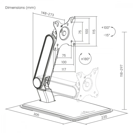 Maclean Maclean touch screen stand, max 8kg MC-989 - Image 2