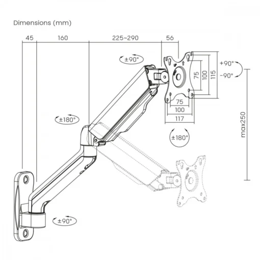 Maclean Wall monitor mount 17-32 9kg MC-332 - Image 4