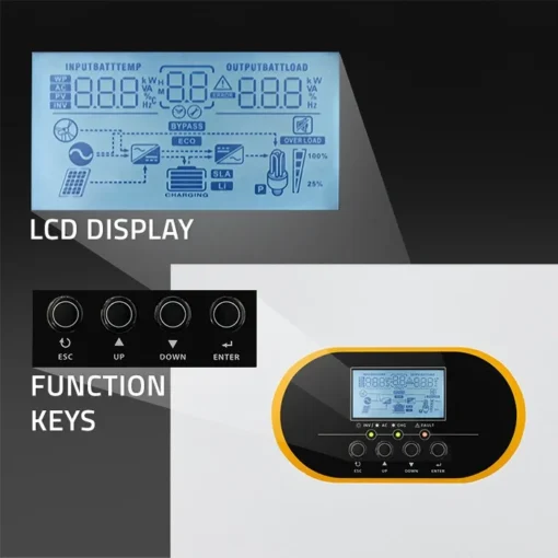 Qoltec Solar inverter 6.2kVA Off Grid,120A,MPPT,LCD - Image 4