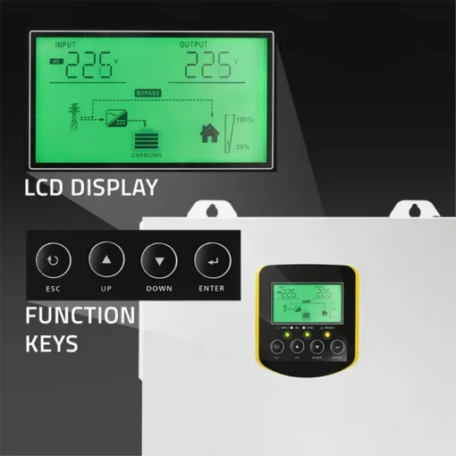 Qoltec Solar Inverter 2.5kVA Off Grid,100A,MPPT,LCD - Image 4