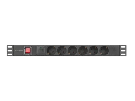 Lanberg PDU rack power strip 19 inch 1U 16A 6x230V schuko 2m black - Image 4