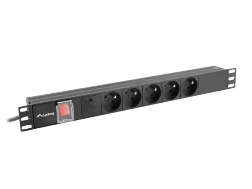 Lanberg PDU rack power strip 19 inch 1U 16A 5x230V 2m black - Image 3