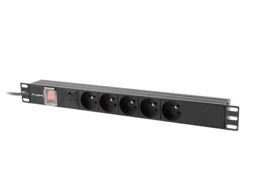 Lanberg PDU rack power strip 19 inch 1U 16A 5x230V 2m black - Image 4