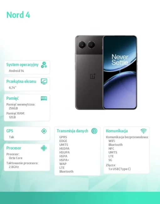 OnePlus Smartphone Nord 4 5G 12/256 GB CPH2663 Obsidian Midnight - Image 5