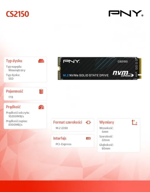 PNY SSD 1TB M.2 2280 CS2150 M280CS2150-1TB-TB - Image 4