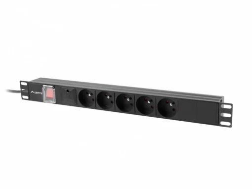 Lanberg PDU rack power strip 19 inch 1U 16A 5x230V 2m black C14 - Image 4