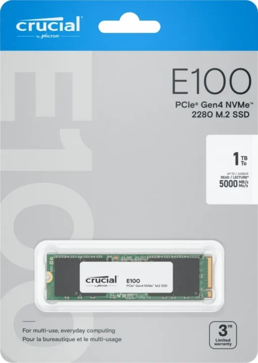 Crucial SSD E100 1TB M.2 NVMe 2280 PCIe 4.0 5000/4500 MB/s - Image 3