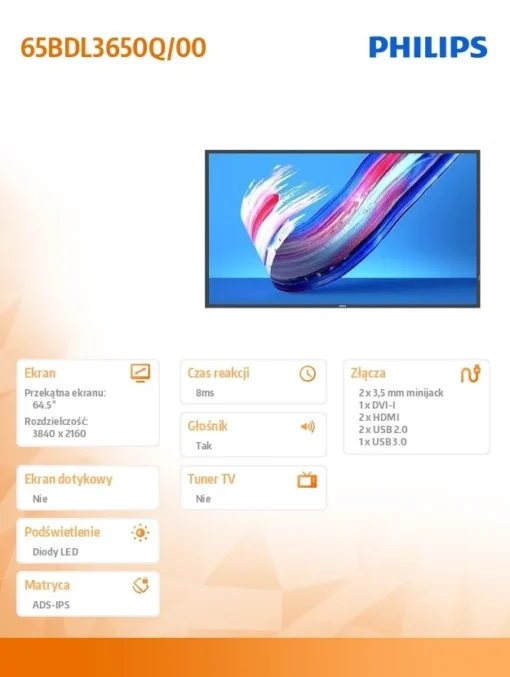 Philips Philips 65BDL3650Q 65 Public Display - Image 3