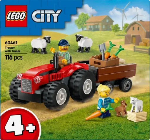 LEGO City 60461 Red Farm Tractor with Trailer & Sheep - Image 3