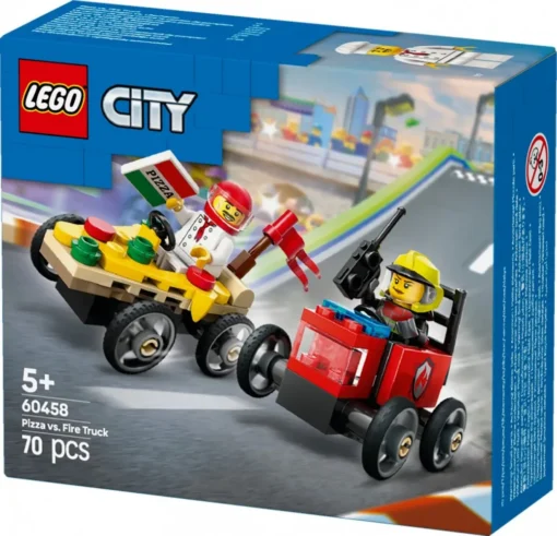 LEGO City 60458 Pizza vs. Fire Truck Race Car Pack - Image 2