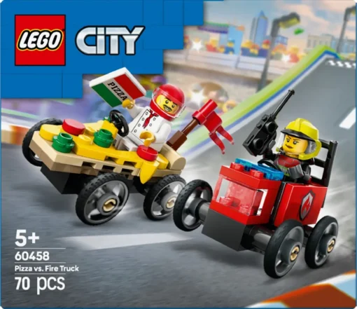 LEGO City 60458 Pizza vs. Fire Truck Race Car Pack - Image 3