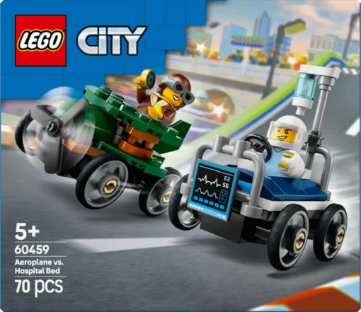 LEGO City 60459 Airplane vs. Hospital Bed Race Car Pack - Image 3