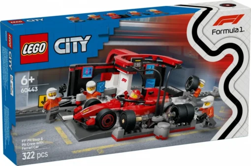 LEGO City 60443 F1 Pit Stop & Pit Crew with Ferrari Car