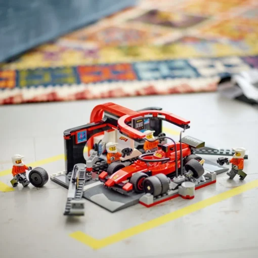 LEGO City 60443 F1 Pit Stop & Pit Crew with Ferrari Car - Image 5