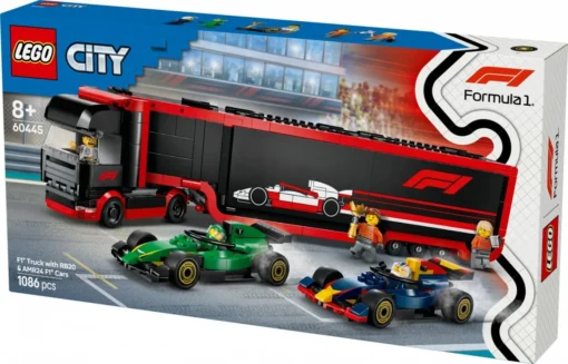 LEGO Bricks City 60445 F1 Truck with RB20 & AMR 24 F1 Cars - Image 2